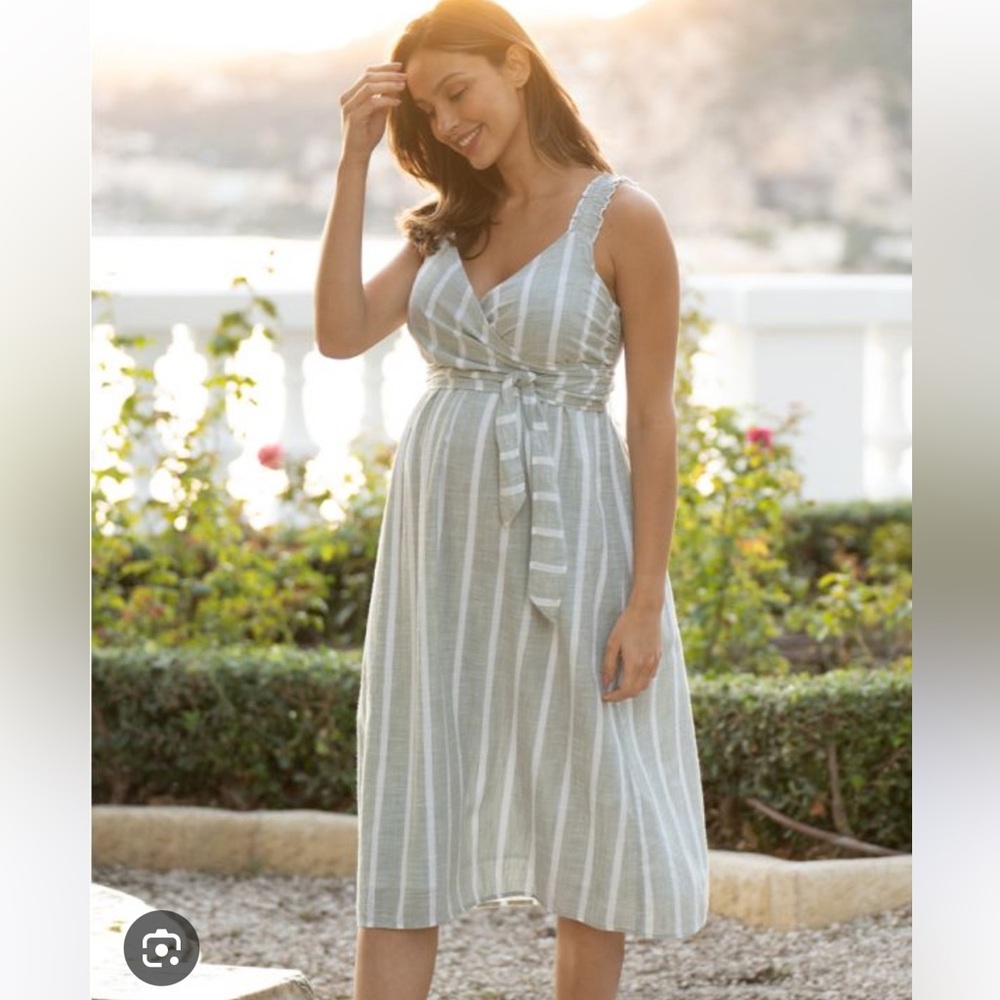 Serafine size 4 striped cotton nursing and maternity dress